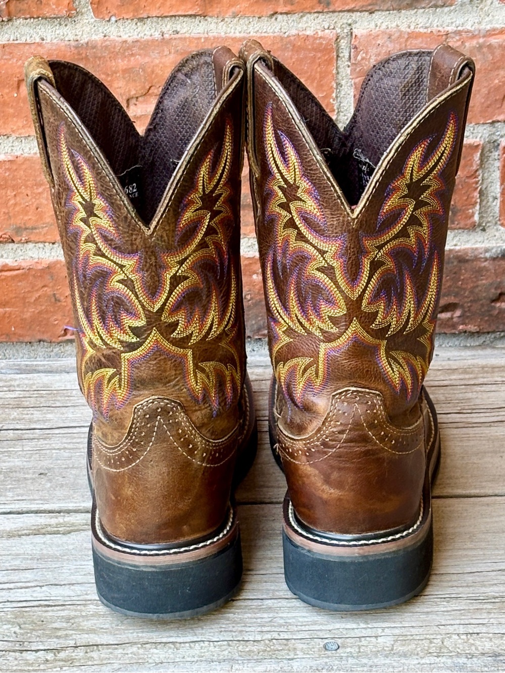 Justin Women’s Steel Toe Leather Work Western Cowboy Boots WKL4682 Sz 6B - Picture 5 of 12